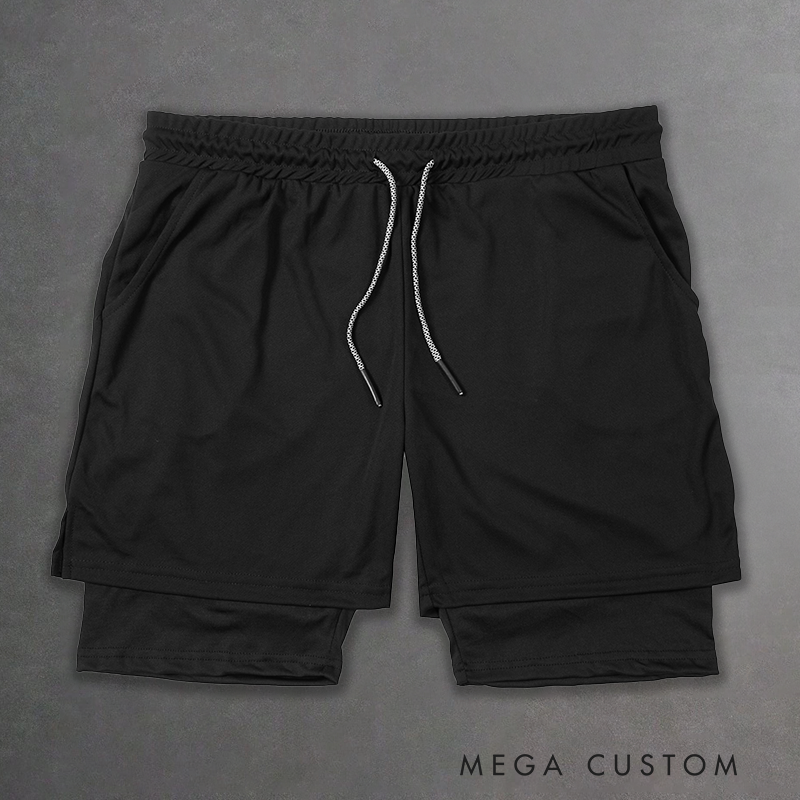 Personalized American Football 2-in-1 Hybrid Sport Shorts with Custom Team Name,Player Name and Number