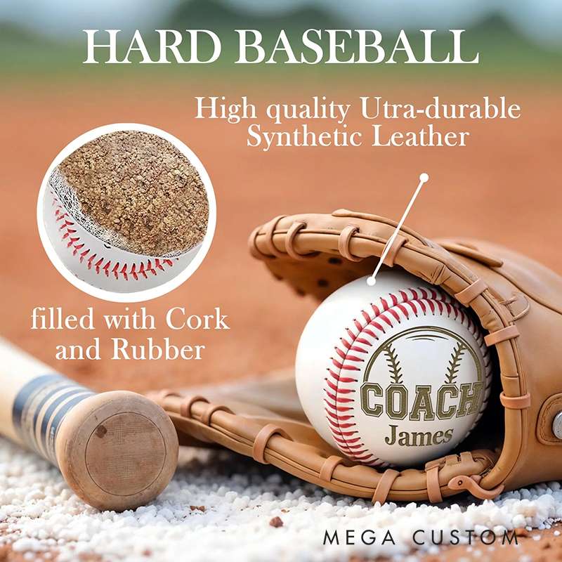 Personalized Keepsake Baseball with Custom for Coach