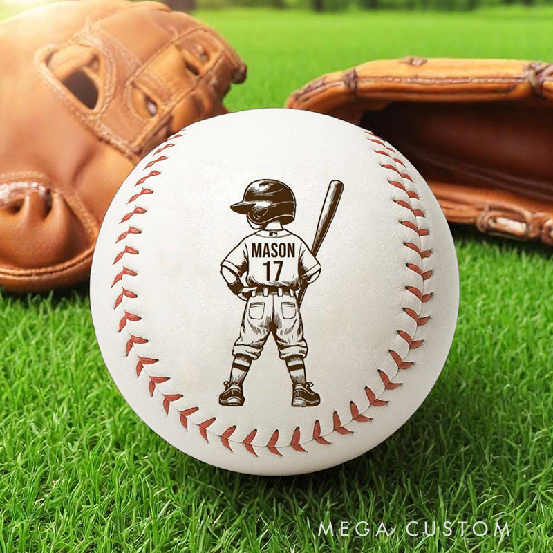 Personalized Keepsake Baseball for Athletes with Name and Jersey Number  