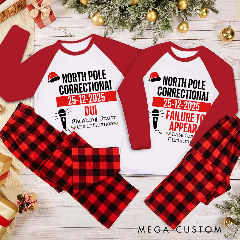 Personalized Family Matching Christmas Pajama Sets North Pole Correctional Funny Group Christmas Pajama Sets Matching Family Pajama Sets