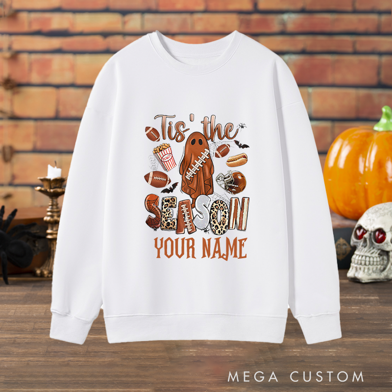 Personalized ''Tis the Season'' American Football Sweatshirt with Custom Your Name for a Festive Touch
