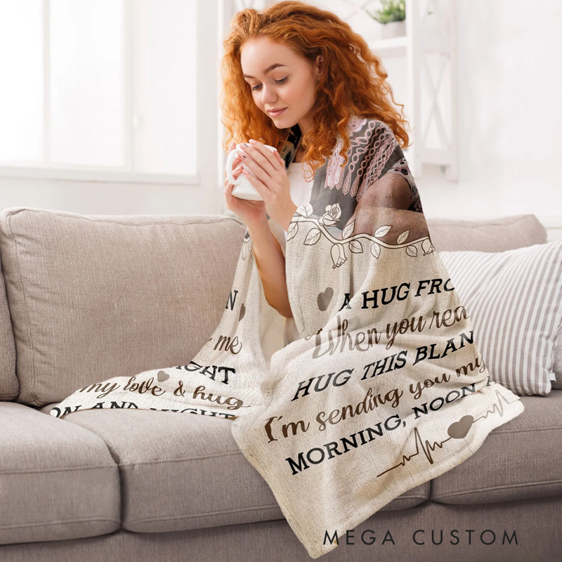 Personalized Memorial Blanket Custom Photo Remembrance Blanket Hug From Heaven Christmas Gift in Loving Memory Blanket