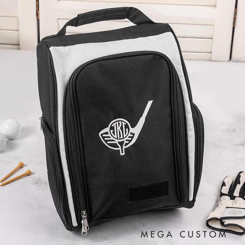 Personalized Golf Shoe Storage Bag with Elegant Embroidery Design