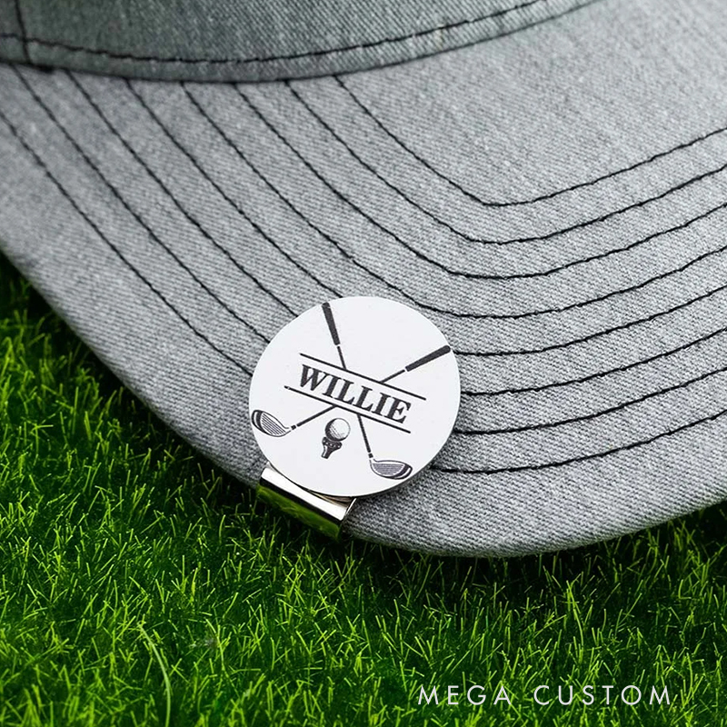 Personalized Golf Ball Marker Magnetic Hat Clip with Name 