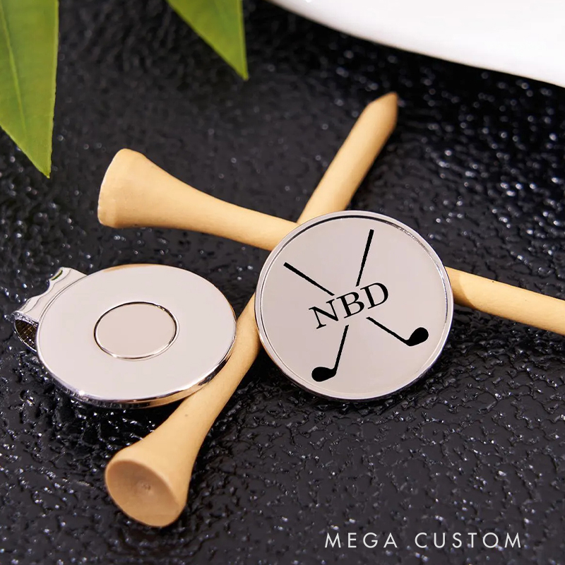 Personalized Magnetic Golf Ball Marker Featuring Name and Golf Graphics