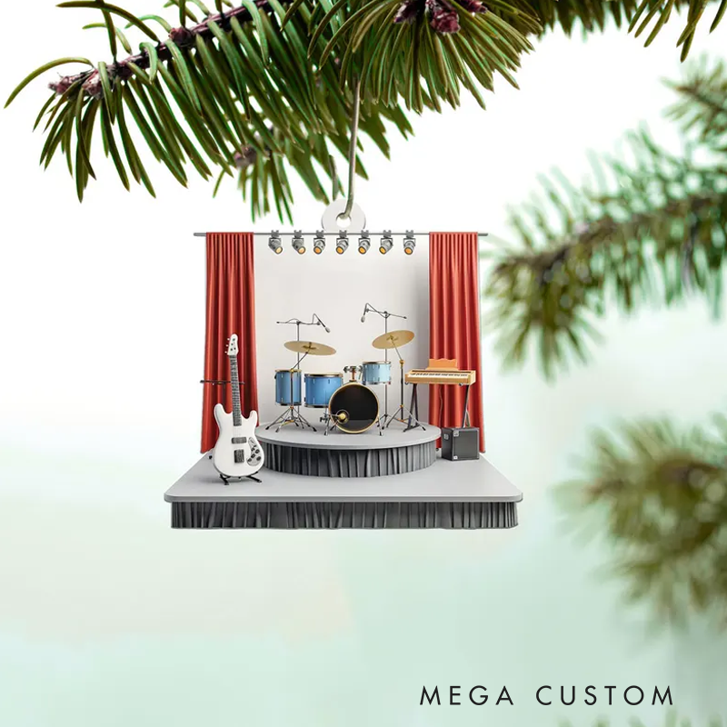 Personalized Music Stage Ornament Music Room Christmas Ornament Bar Ornament Musician Ornament Gift Music Studio Decor