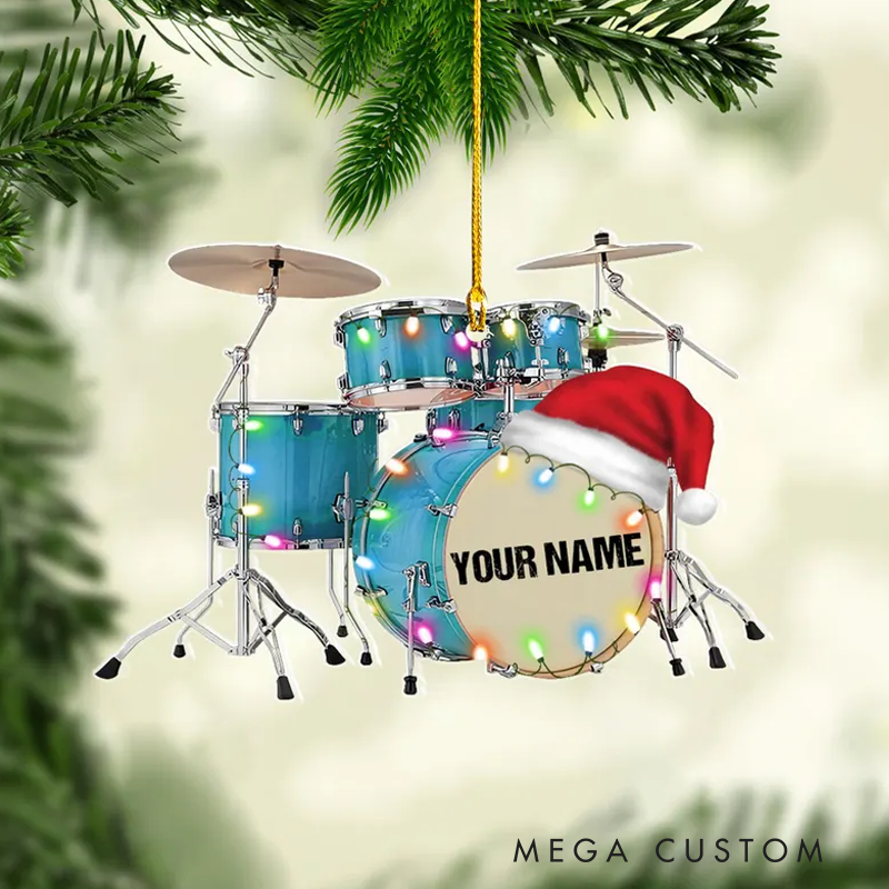 Personalized Drum Ornament for Music Lover Drum Ornaments for Christmas Tree Gift for Drummer Drummer Gifts