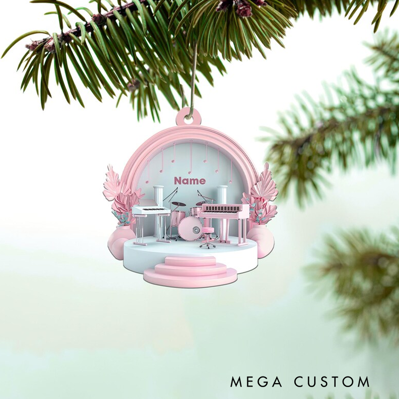 Personalized Music Room Christmas Ornament Music Studio Hanging Ornament Gift Music Studio Decor