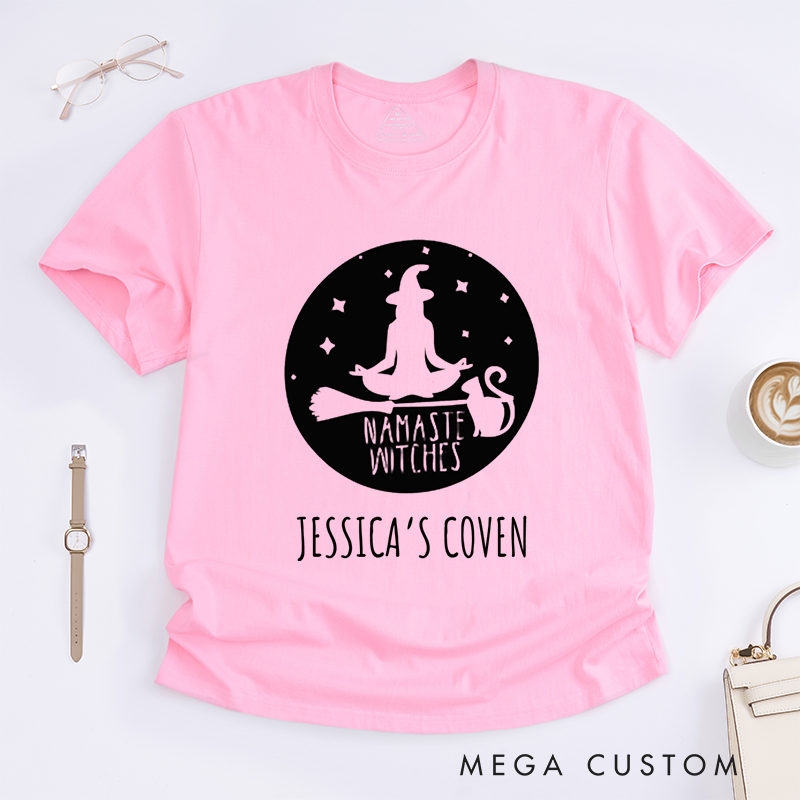 Personalized Magic Witch Yoga T-Shirt Namaste Witches Yoga T-Shirt Yoga Sports T-Shirt Lover Gift Idea for Her