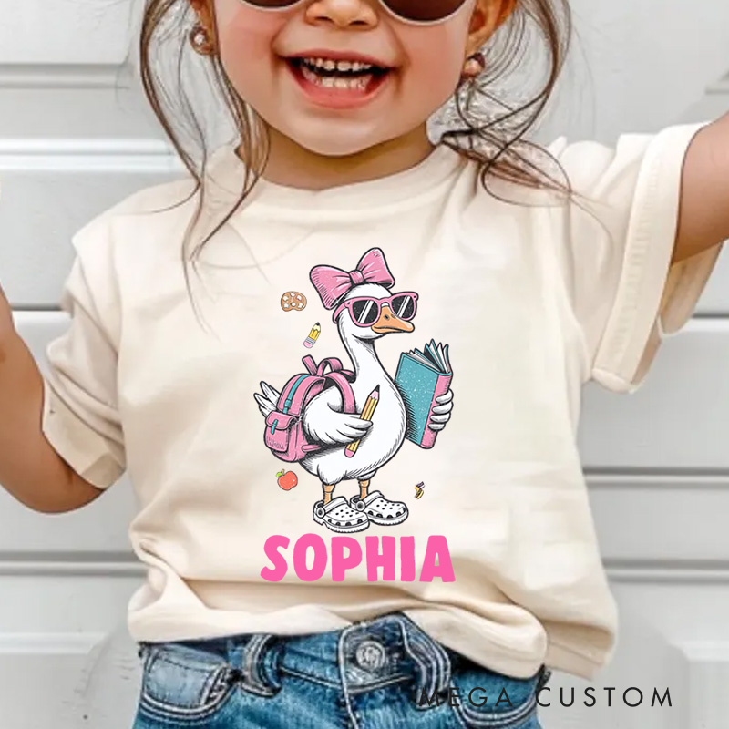 Personalized Back to School Silly Goose Kids T-Shirt 
