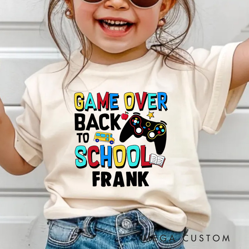 Personalized Game Over Back to School Kids T-Shirt 