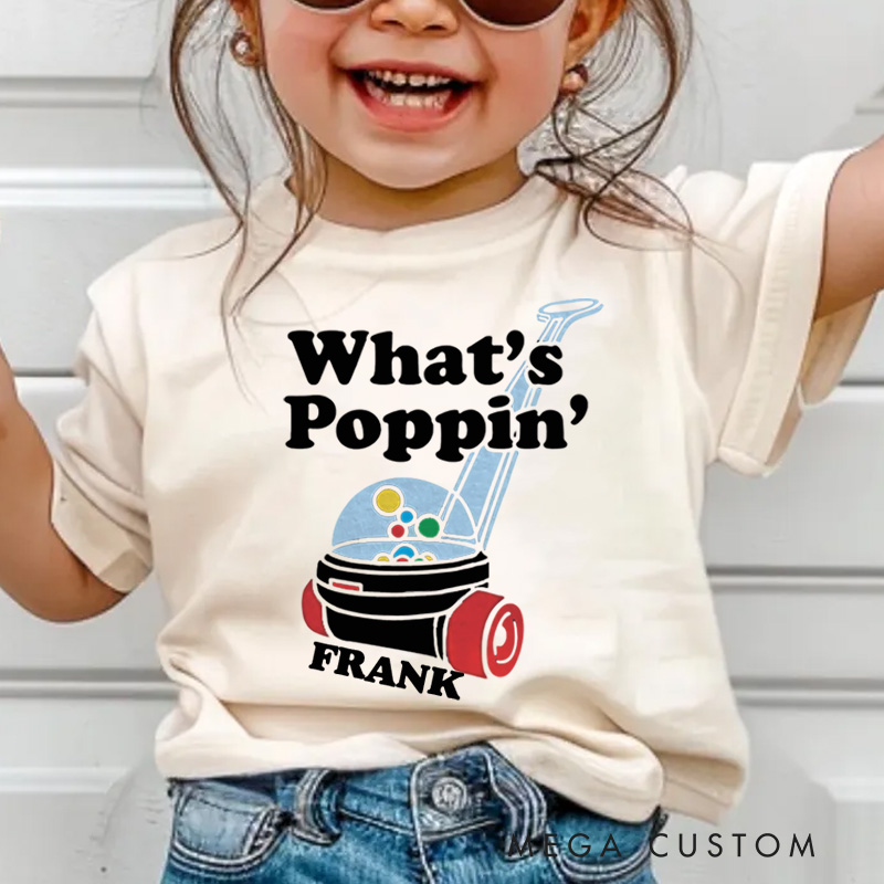 Personalized Popcorn What's Poppin Kids T-Shirt