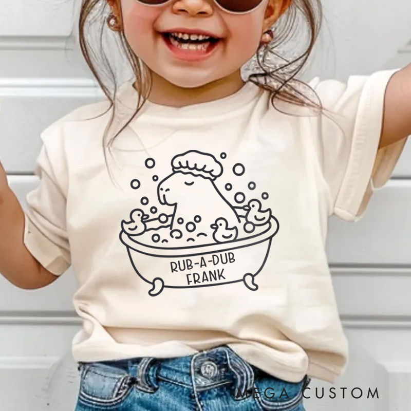 Personalized Rub-a-Dub Bathtub Humor Kids T-Shirt