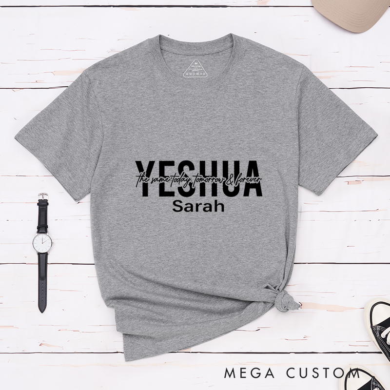 Personalized Yeshua Cotton Bible Verse Classic T-Shirt with Custom Name Christians Gift Birthday Gift Christian Apparel Gift for Jesus Lover 