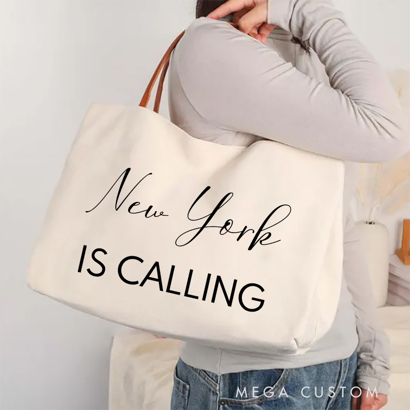Personalized New York Is Calling Tote Bag Gifts for Traveling Lovers Vacation Tote Bag Travel Tote Bag Gift for Traveler