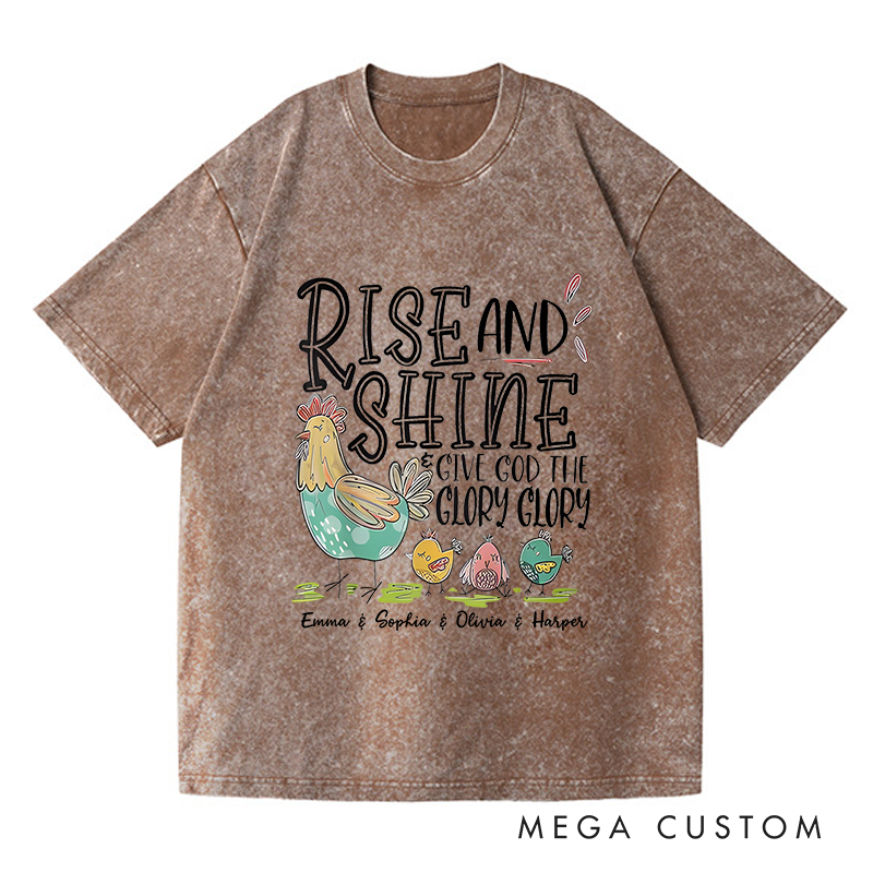 Personalized Washed T-Shirts Rise and Shine Give God the Glory Glory T-Shirt
