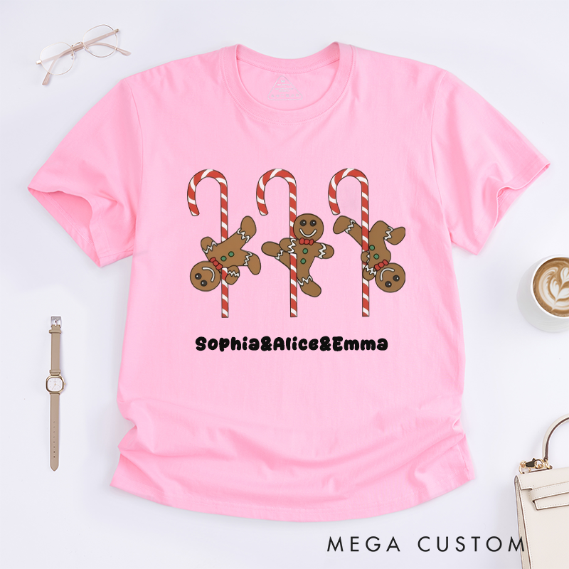 Personalized Gingerbread Dance T-Shirts Cute Gift for Women Custom Name Tee Perfect for Friends Family