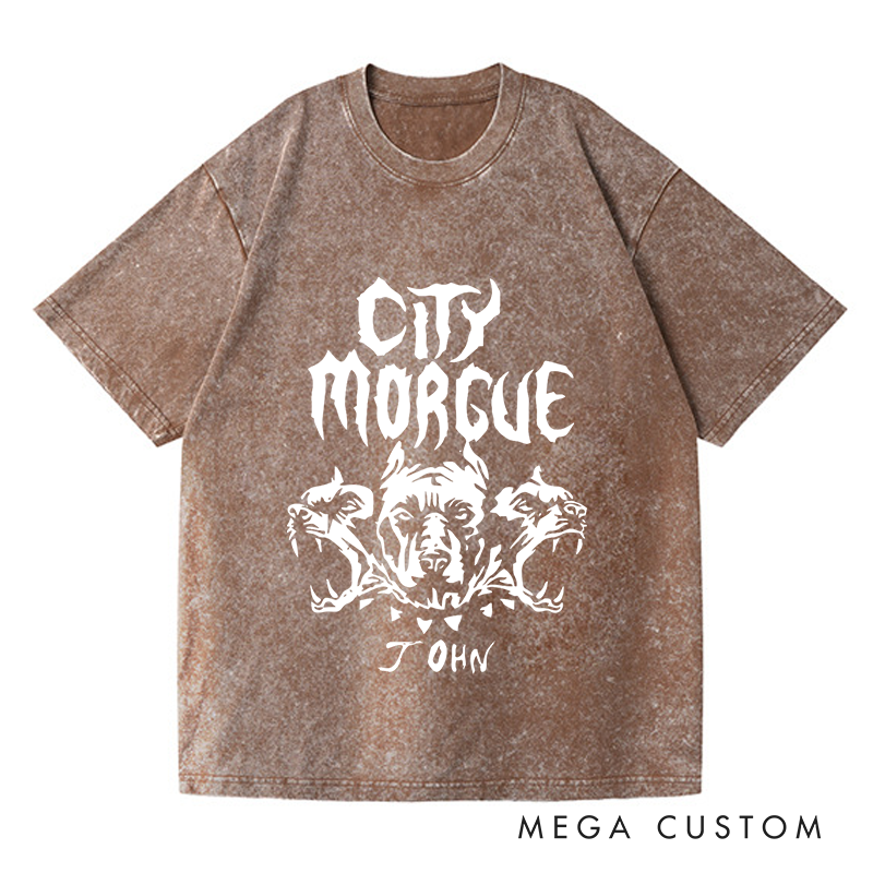 Personalized Washed T-Shirts Fierce and Edgy Artistic Skull and Beast T-Shirt