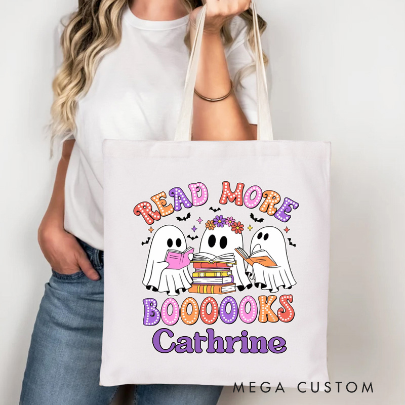 Personalized Welcome to the Haunted Library Tote Bag Custom Spooky Bookish Bag with Name Book Lover Gift Reader Gift Halloween Gift