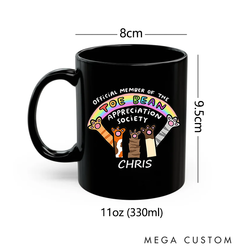 Personalized Office Worker Mug Official Member of the Toe Bean Appreciation Society Mug Gift for Coworkers