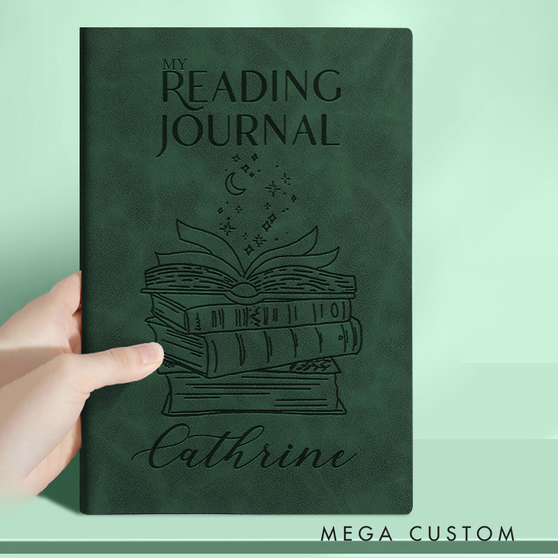 Personalized Reading Journals Engraved Journals with Name Leather Notebooks Book Lover Gift Bookish Gift Reader Gift Librarian Gift