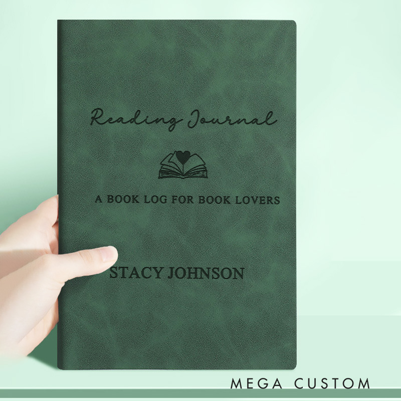Personalized Leather Reading Journal Engraved Book Club Notebook with Name Bookish Journal for Book Lover Gift Bookish Gift Librarian Gift
