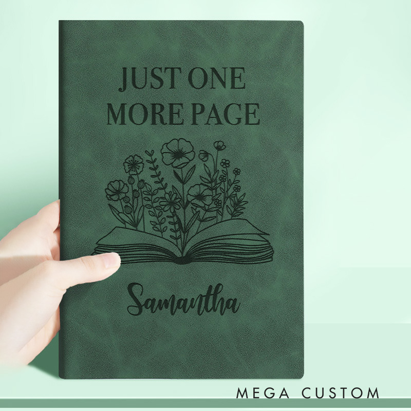 Personalized Just One More Chapter Journal Engraved Book Club Journal for Readers Bookish Notebooks for Book Lover Gift Librarian Gift
