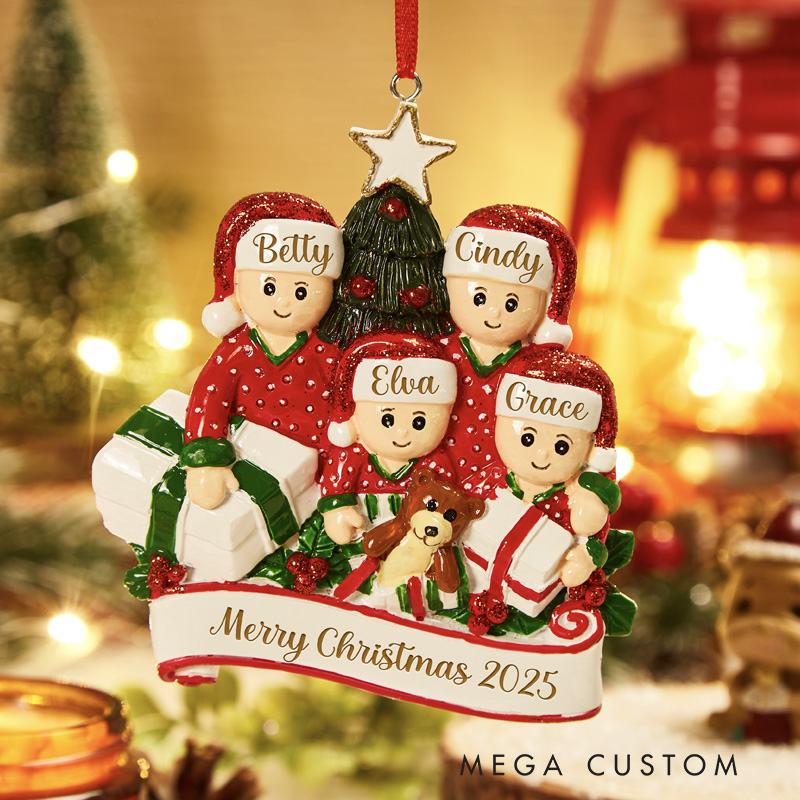 Personalized 2025 Christmas Ornament with Family Member Name Family Ornament Family of 2 3 4 5 6 Ornament Christmas Keepsake
