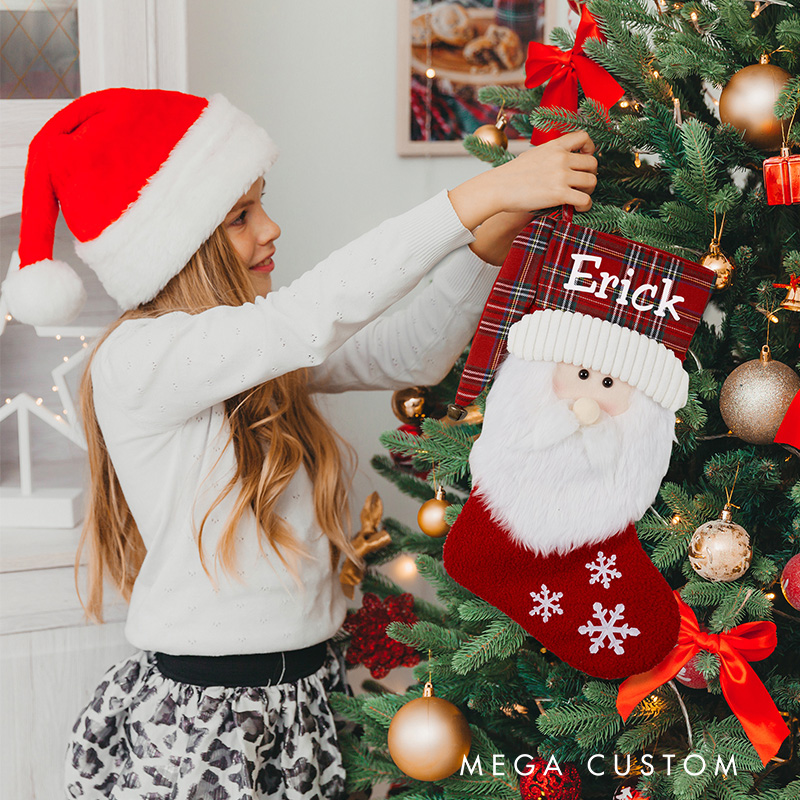 Personalized 3D Family Christmas Stocking with Name Embroidered Christmas Stocking with Name Monogram Stockings