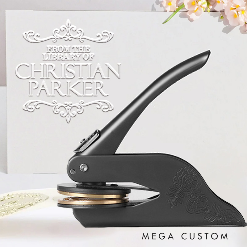 Personalized from the Library of Book Embosser Stamp Custom Library Embosser with Name Bookish Stamp Book Lover Gift for Librarian