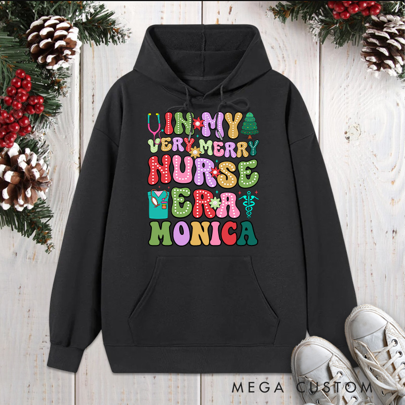 Personalized Hoodies for Nurse Customized Very Merry Nurse Design Hoodies Xmax Gift