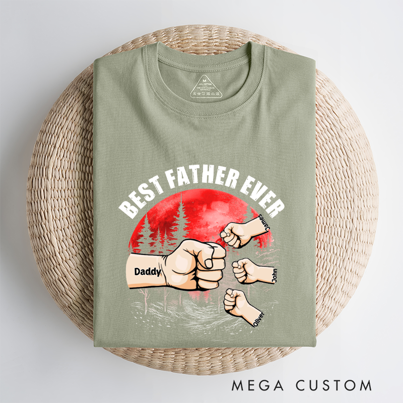 Personalized Best Papa Ever Fistbump Celebrating the Strength and Unity of Family Bonds Classic T-shirt