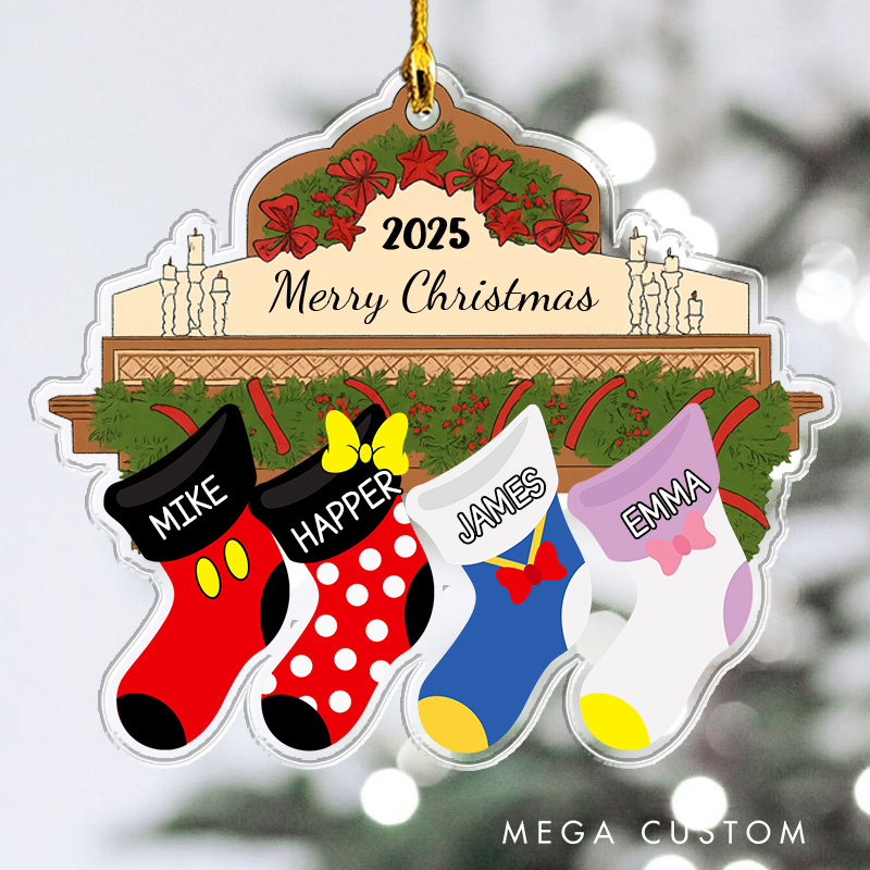 Personalized Family Stocking Christmas Tree Ornament 2025 Acrylic Ornament Movie Christmas Gift Film Xmas Gift Christmas Decor