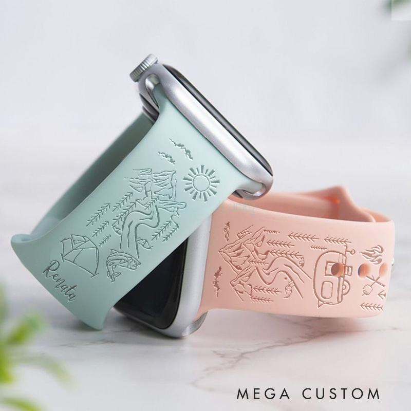 Personalized Camping Outdoor Adventure Watch Band Hiking Lover Watch Band Gift Nature Lover