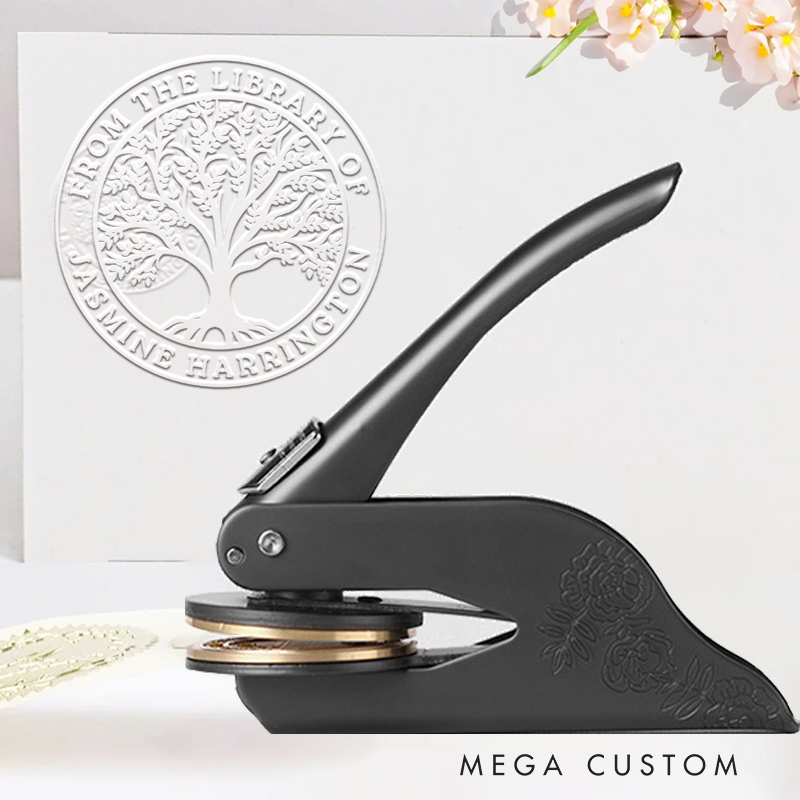 Personalized from the Library of Book Embosser Stamp Custom Knowledge Tree Library Embosser Name Bookish Stamp for Book Lovers Librarian Gift