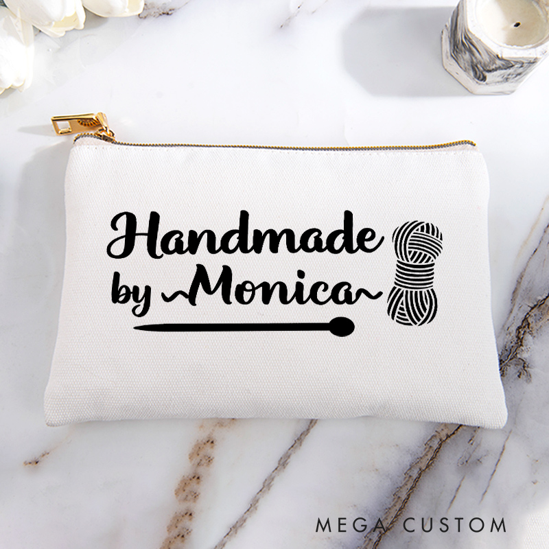 Personalized Handmade by Cosmetic and Toiletry Storage for Knitting Lover Makeup Bag Gift for Yarn Lovers
