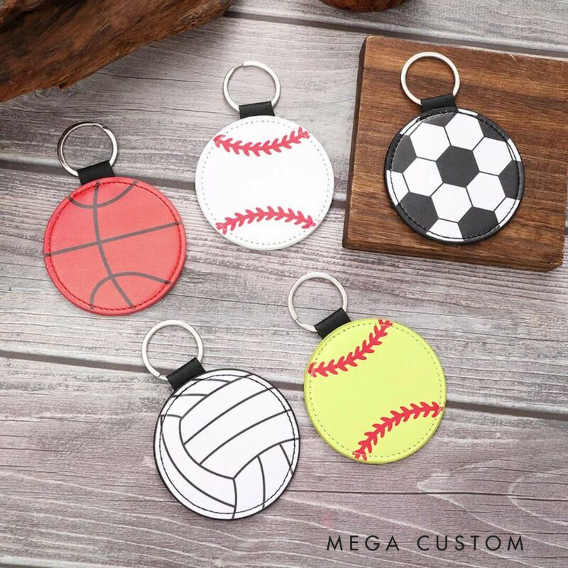 Personalized Sports Keychains Custom Name Embroidered Design