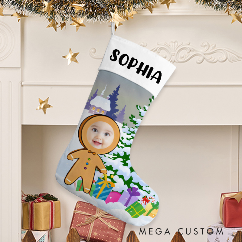 Personalized Gingerbread Baby Christmas Stocking