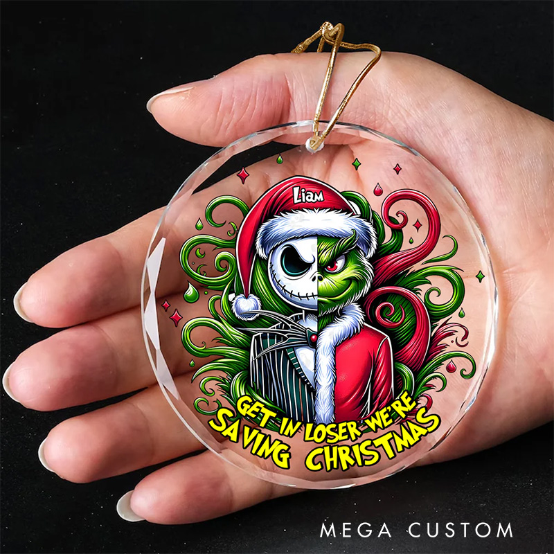 Personalized Monster Movie Get In Christmas Ornament Glass Ornament Art Lovers Christmas Gift Artistic Xmas Gift Christmas Decor