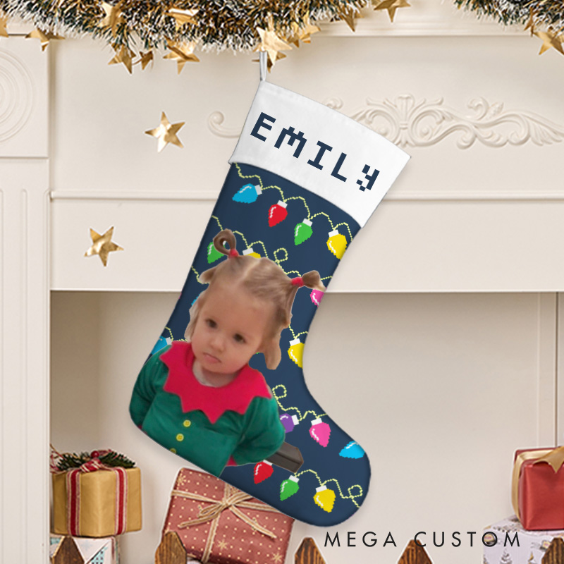 Personalized Christmas Lights Christmas Stocking