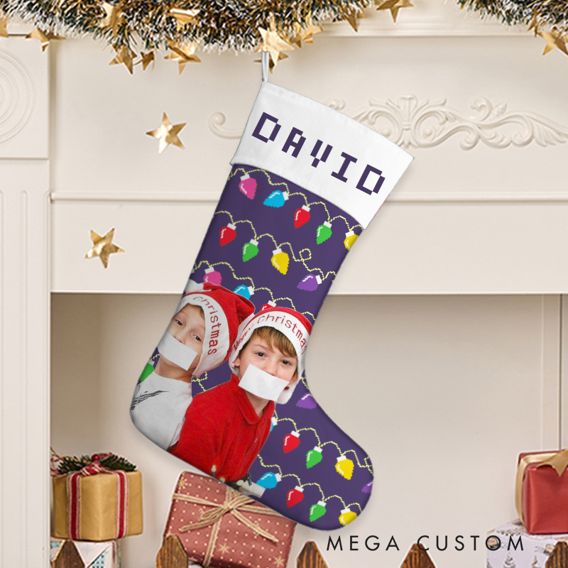 Personalized Kids Photo Christmas Stocking