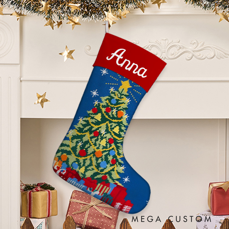 Personalized Christmas Tree and Presents Christmas Stocking