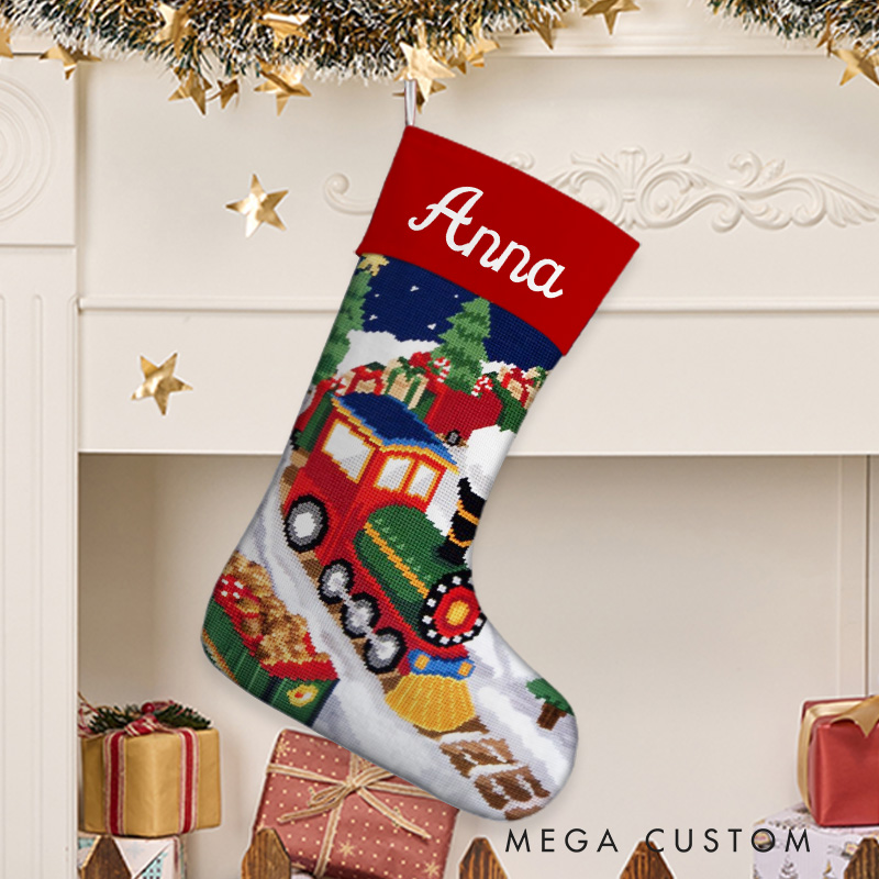 Personalized Train and Toys Christmas Stocking