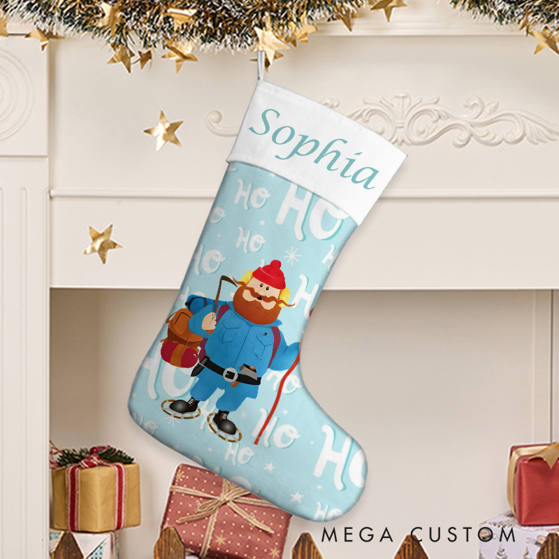 Personalized Santa and Snowman Joy Christmas Stocking