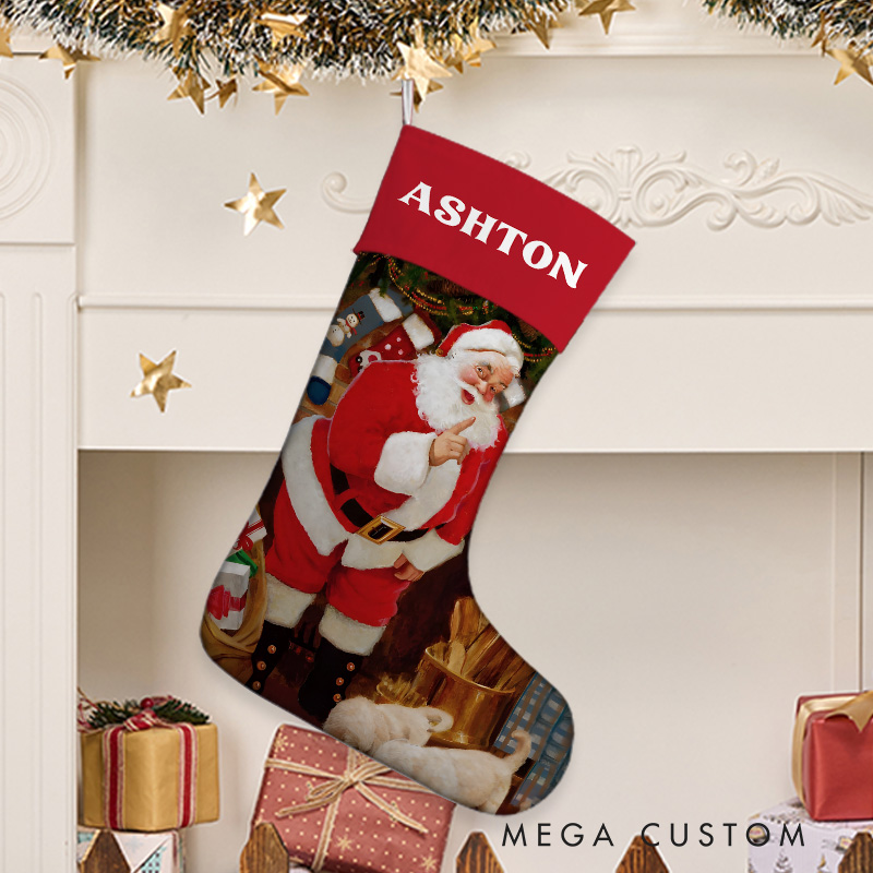 Personalized Santa with Sack Christmas Stocking