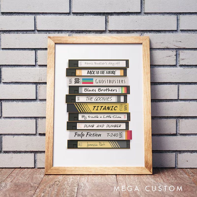 Personalized Video Tape Poster VHS Without Frame Custom Film Lover Art Gift for film fans Wall Decor