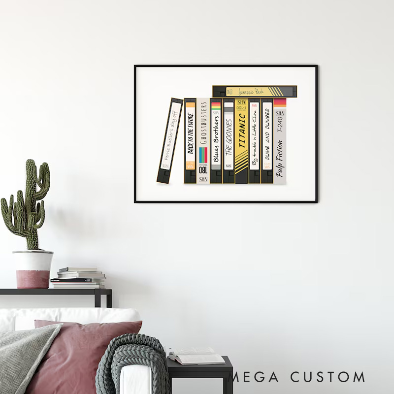 Personalized  Video Tape Poster Without Frame Custom Film Lover Art Gift for film fans Wall Decor