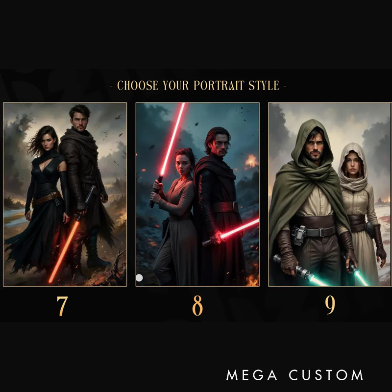 Personalized Movie Couple Portrait Poster Without Frame Custom Film Lover Art Gift for film fans Funny Couple Wall Decor