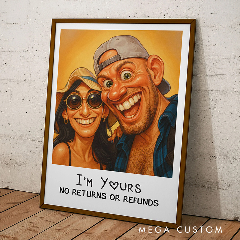 Personalized Wall Art For Funny Couples Poster Without Frame Custom Art Lover Gift Custom Portrait