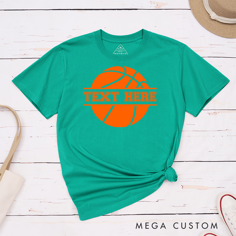 Personalized Basketball T-Shirt with Customizable Text Bold Basketball Graphic Design and Comfortable Fit Perfect for Fans Players and Team Spirit